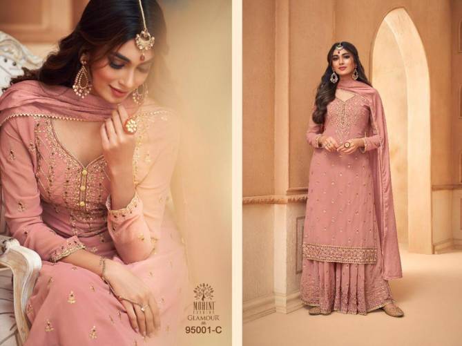 Glamour 95001 Colors Exclusive Latest Fancy Designer Wedding Wear Embroidery Work Diamonds Stone Work Faux Georgette Salwar Suit Collection
